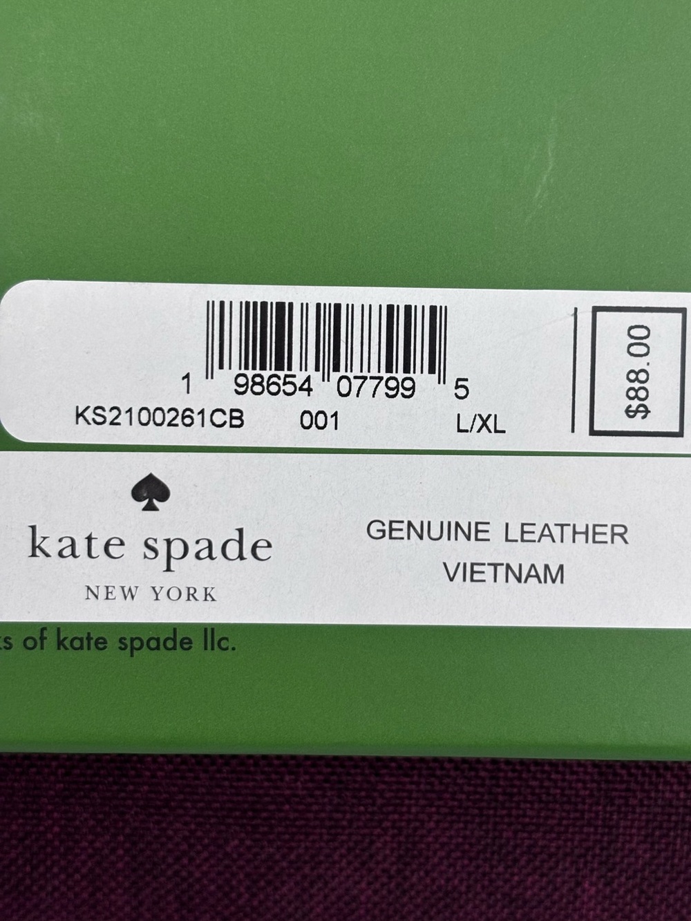 KATE SPADE NY Genuine Leather Twist Reversible Spade Buckle Belt--NWT--L/XL - Picture 7 of 8